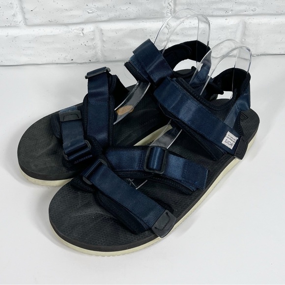 SUICOKE Navy Kisse-V Men’s Blue Strap Sandals | Viabram Sole | Revolve main image 6